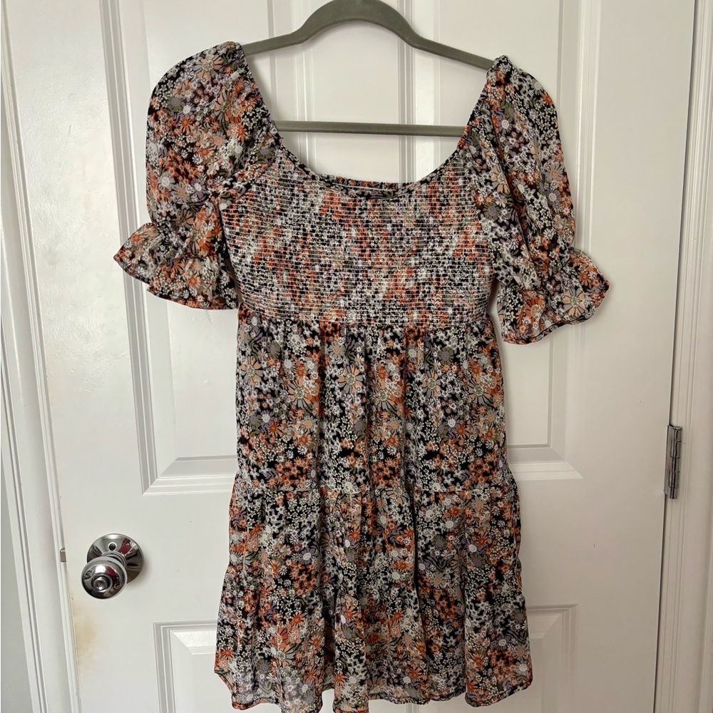 Altar’d State Floral Black Multicolor Boho Dress, XS